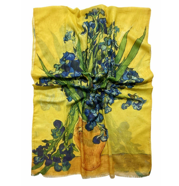 Van Gogh Yellow Irises Print Scarf