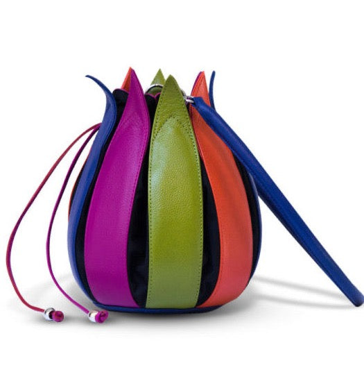 Leather Tulip Bag - Multi Coloured