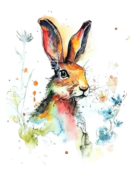 Whimsical Hare in Bloom