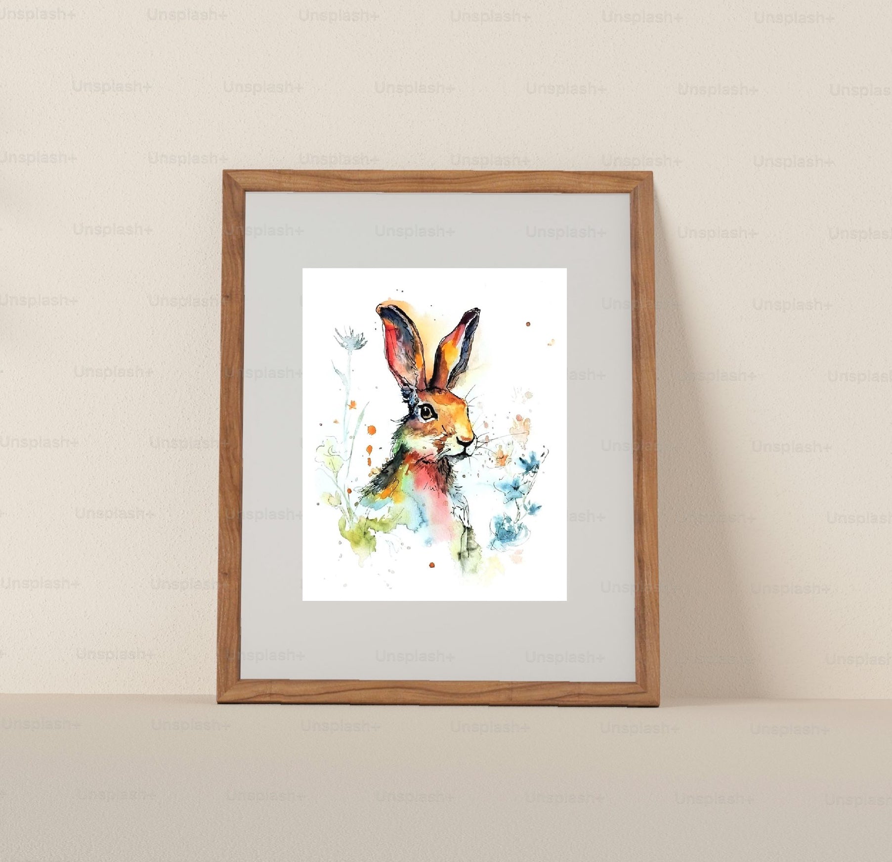 Whimsical Hare in Bloom