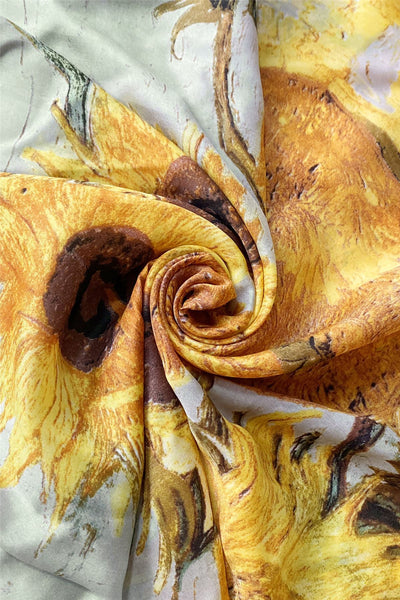 Van Gogh Sunflowers Silk Scarf - Yellow