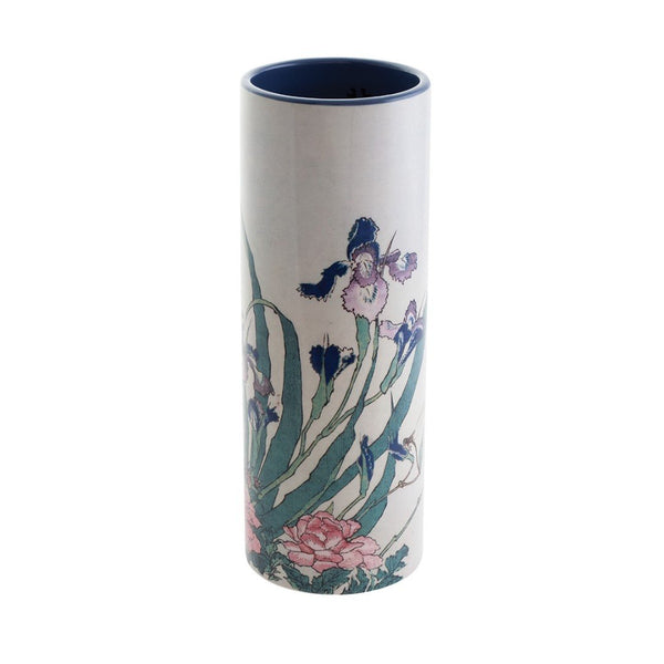 Ceramic Art Vase Medium - Hokusai - Irises, Peonies and Sparrows VAM01HOK