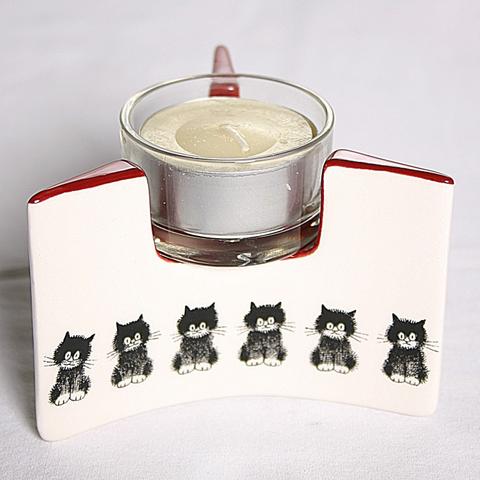 Dubout Cats Tea Light - Cats in a Row DUB114