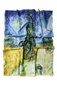 Van Gogh Cypress And Star Print Scarf