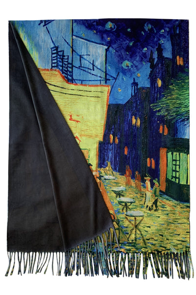 Van Gogh Terrace at Night Wool Blend Scarf