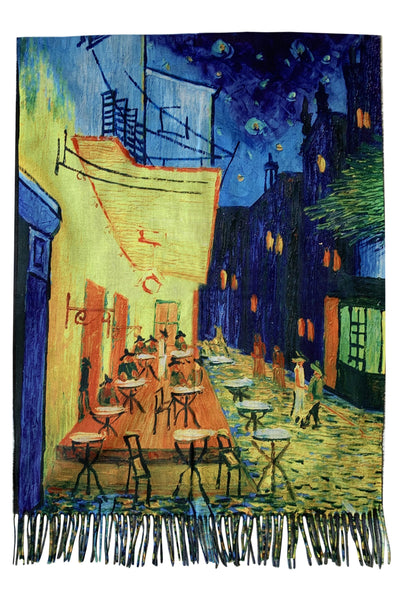 Van Gogh Terrace at Night Wool Blend Scarf