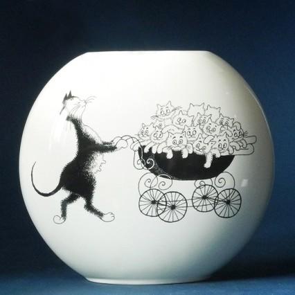 Dubout Cats Vase - The Pram DUB102