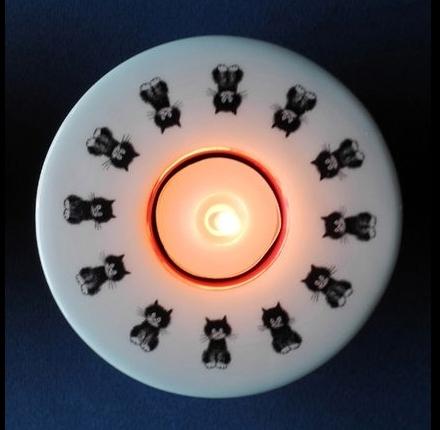 Dubout Cats Tea Light - Cats in a Row DUB116