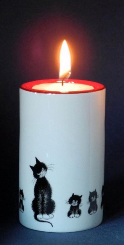Dubout Cats Tea Light - Cats in a Row DUB113