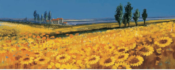 John Horsewell - Yellow Fields Tuscany - Framed Art