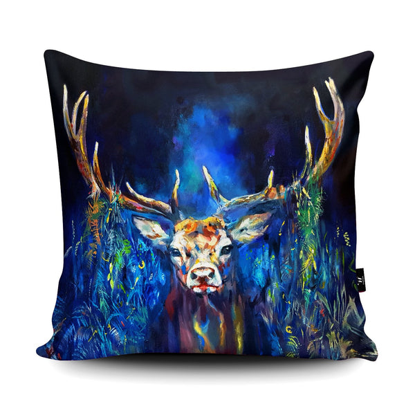 Cushion - Blue Grazing Stag