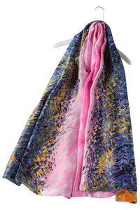 Impressionist Oil Painting Meadow Silk Scarf