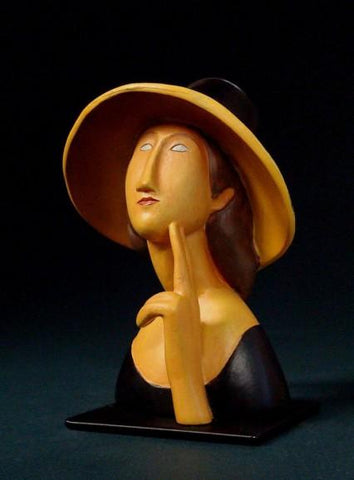 Modigliani - Jeanne Hebuterne in a Large Hat Statue MO03