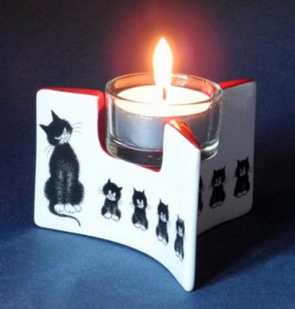 Dubout Cats Tea Light - Cats in a Row DUB114