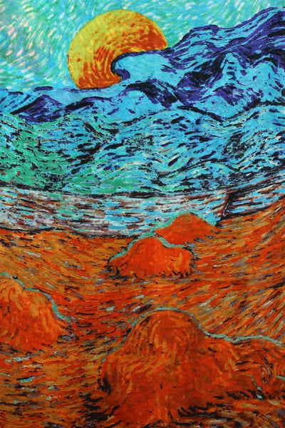 Impressionist Oil Painting Sunset Silk Scarf
