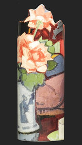 Silhouette d'art Vase by John Beswick - Peploe - Pink Roses SDA21
