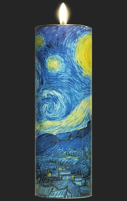 Tall Tea Light Holder - Van Gogh - Starry Night TC02GO