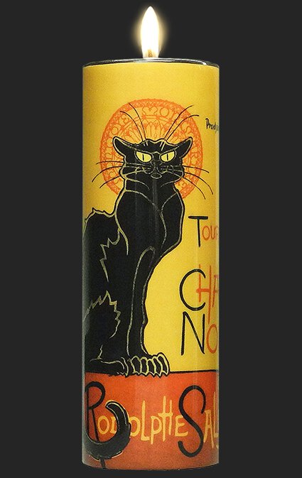 Tall Tea Light Holder - Steinlen - Le Chat Noir - TC13ST