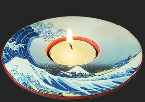 Round Tea Light Holder - Hokusai - The Great Wave TP05HOK