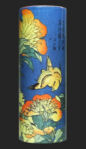 Ceramic Art Vase Medium - Hokusai - Canary and Peony VAM02HOK